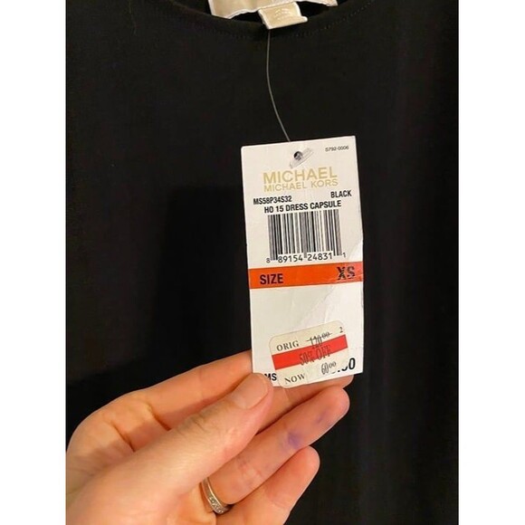 MICHAEL Michael Kors blouse with chain straps black Size XS NWT - Picture 3 of 9